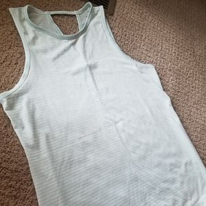 Light Blue Striped Active Tank Top